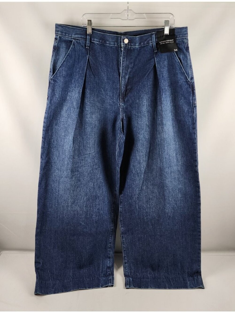 Banana Republic Jeans Womens 34x31 Blue Relaxed Cote Wide Leg Denim NWT